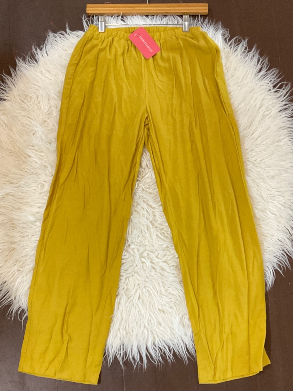 Straight Leg Women's Pants in Mustard Yellow